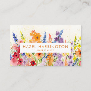 QR-Code Scannable farbenfrohe Flora Happy Visitenkarte