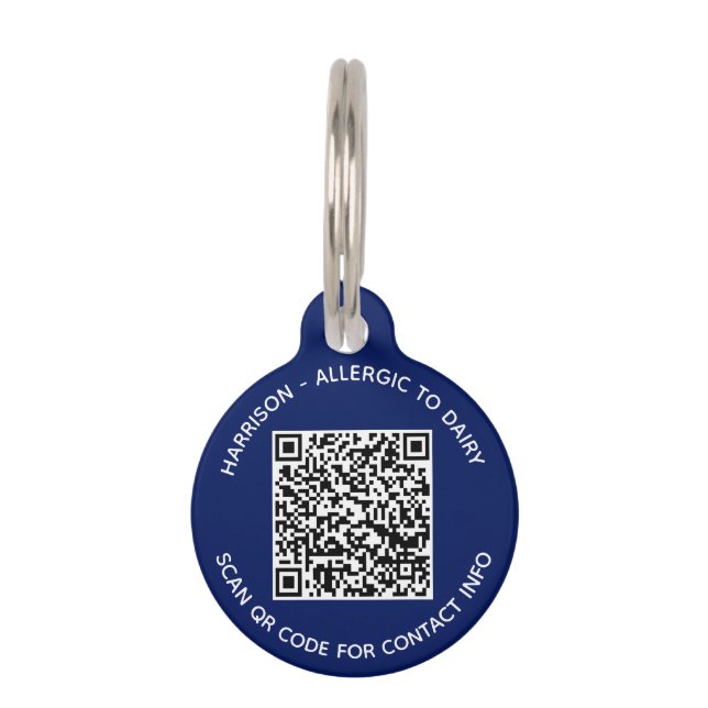 QR Code scannable kontaktlose Informationen benutz Haustiermarke (Vorderseite)