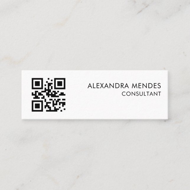 QR Code Scannable Modern Stylish Trendy Mini Visitenkarte (Vorderseite)