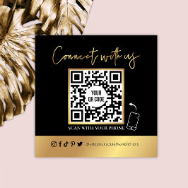QR Code Scannbare Gold & Imitate Gold Business Car Quadratische Visitenkarte