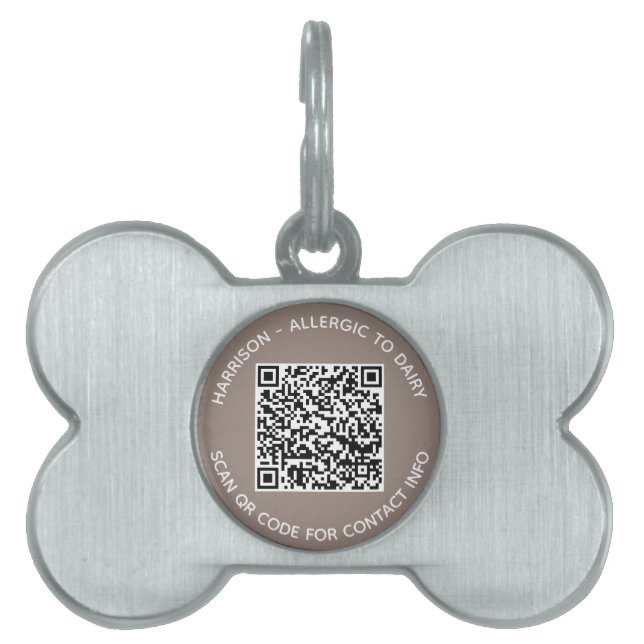 QR Code scannbare Kontakt Info benutzerdefinierter Tiermarke (Vorderseite)