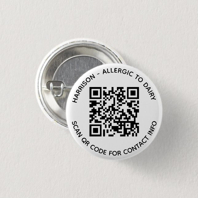 QR-Code scannbarer kontaktloser Info-benutzerdefin Button (Vorne & Hinten)