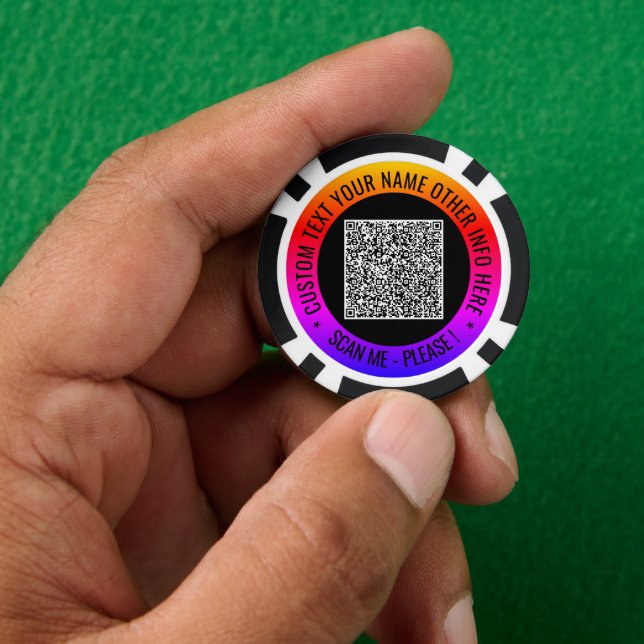 QR-Code scannen und Poker-Chips nach Maß anpassen Pokerchips (Hand)