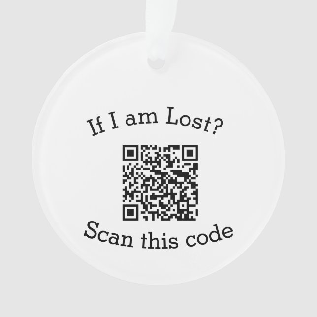 QR-Code scannen verloren gefunden mich Code Hausti Ornament (Vorderseite)