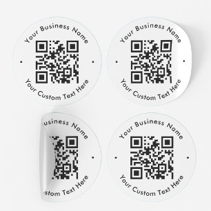 QR-Code Scanner Benutzerdefinierter Text für Busin Runder Aufkleber