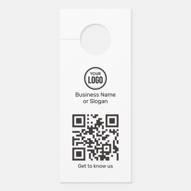 QR-Code-Scanner - benutzerdefiniertes Logo für dig Türanhänger (Vorderseite)