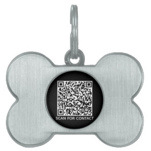 QR Code schwarz scannierbare kontaktlose Kontaktin Tiermarke