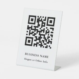 QR-Code Schwarz und Weiß Moderne Unternehmen Sockelschild
