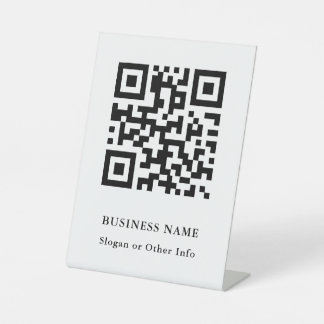 QR-Code Schwarz und Weiß Moderne Unternehmen Sockelschild
