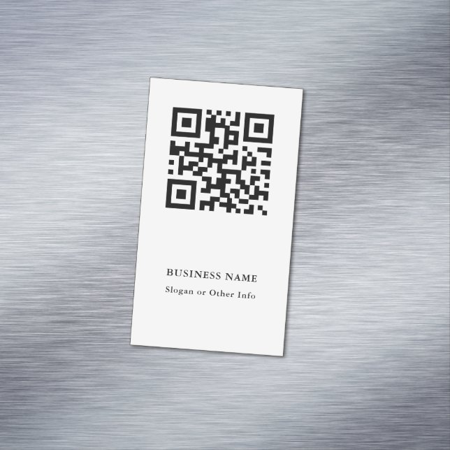QR Code Schwarz/Weiß einfach Magnetische Visitenkarte (Beispiel)