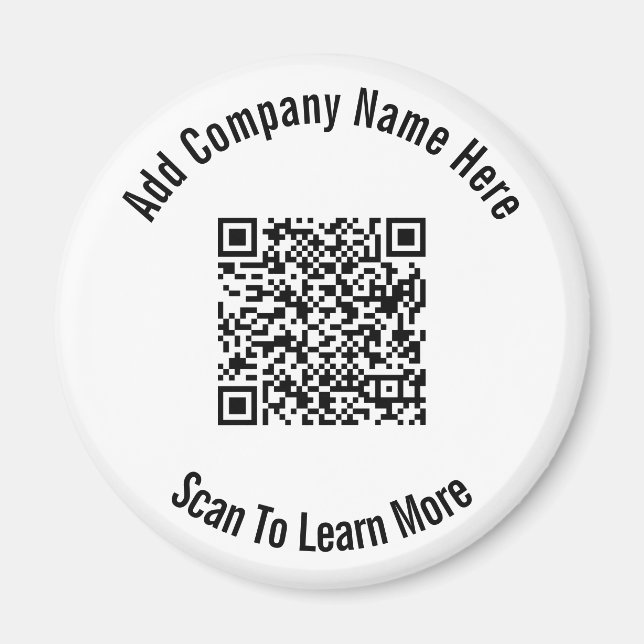 QR-Code Schwarz-Weiß-Geschäftsvorlage Magnet (Vorne)