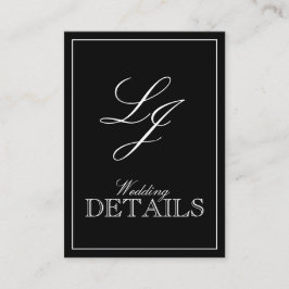 QR-Code Schwarz-Weiß-Kalligrafie-Monogramm-Details Begleitkarte