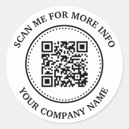 QR-Code Schwarz-weiß Runder Aufkleber