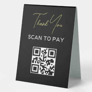QR-Code Schwarz-weiße, berührungslose, scannable B Tischaufsteller