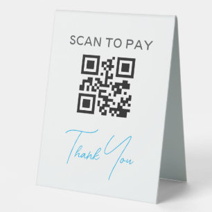 QR-Code Schwarz-weiße, berührungslose, scannable B Tischaufsteller