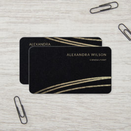 QR-Code Schwarze Gold-Signatur Elegant Beruflich Visitenkarte