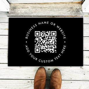 QR-Code Schwarzes Unternehmen Moderne Minimale B Fußmatte