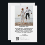 QR-Code Script Modernes Wedding Foto Vielen Dank Dankeskarte<br><div class="desc">Elegante Fotokarte für Hochzeit Dankeschön Karte. Personalisiert mit Ihrem Foto,  Namen und QR-Code auf der Rückseite (ideal,  um Ihre Hochzeitstag Fotos mit Ihren Gästen teilen!) Foto von Freepick!</div>