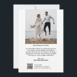 QR-Code Script Modernes Wedding Foto Vielen Dank Dankeskarte<br><div class="desc">Elegante Fotokarte für Hochzeit Dankeschön Karte. Personalisiert mit Ihrem Foto, Namen und QR-Code auf der Rückseite (ideal, um Ihre Hochzeitstag Fotos mit Ihren Gästen teilen!) Foto von Freepick!</div>
