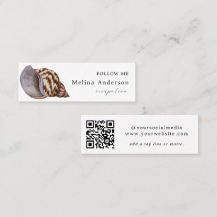 QR Code Seashell Social Media Mini Business Card Visitenkarte