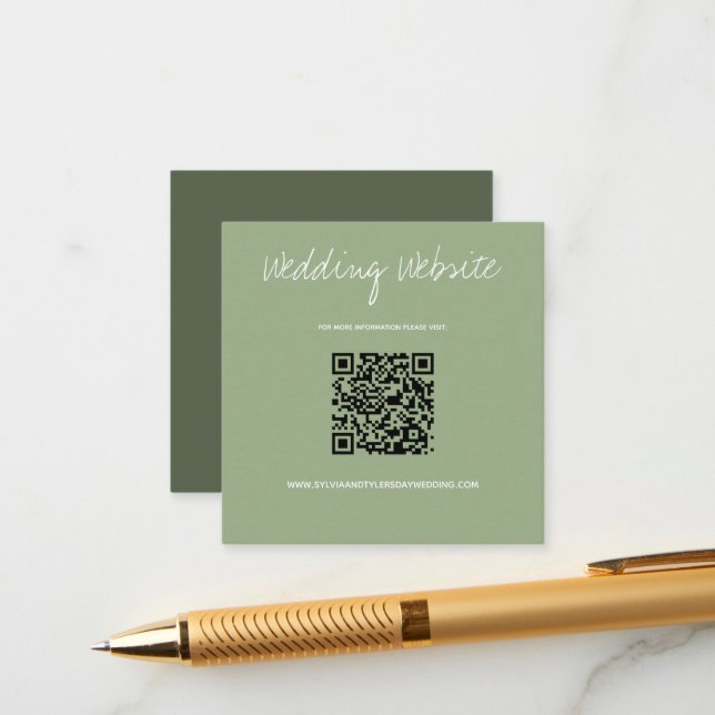 QR-Code-Seite für Hochzeiten Begleitkarte (Vorderseite/Rückseite Beispiel)