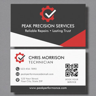 QR-Code-Service-Reparaturmechaniker-Professionalis Visitenkarte
