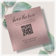 QR Code Share The Love Rose Gold Enclosure Card