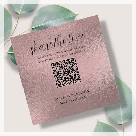 QR Code Share The Love Rose Gold Enclosure Card Begleitkarte
