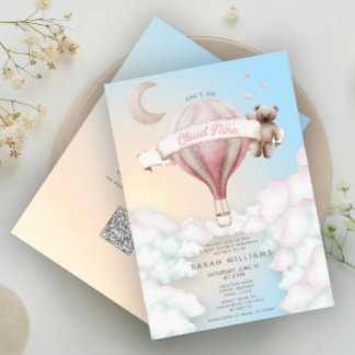 QR Code Sie ist auf Cloud Nine Dreamy Baby Shower Einladung