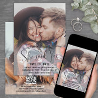 QR Code Sie sagte ja! Hochzeit Verlobung 2 Foto