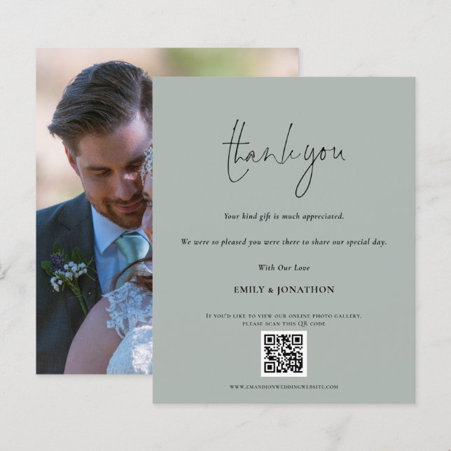 QR Code Skript Hochzeitsschreiben Foto Sage Danke (Vorne/Hinten)