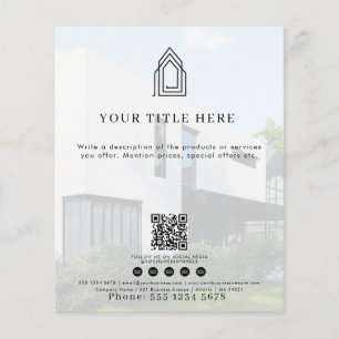 QR Code Social Media Foto für moderne Geschäftslog Flyer