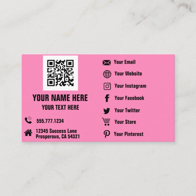 QR Code Social Media Hologram Business Card Visitenkarte (Vorderseite)