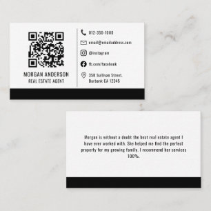 QR Code Social Media Icons Real Anwesen Visitenkarte