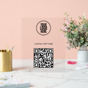 QR Code Social Media Menü für kleine Unternehmen Acrylschild