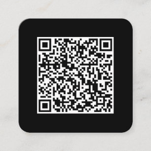 QR Code-Social Media-Modern Schwarz-Weiß Quadratische Visitenkarte
