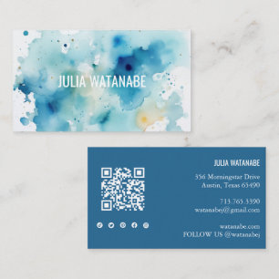 QR Code Social Media Modern Visitenkarte