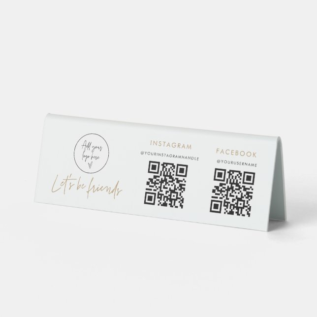 QR-Code Social Media Scan Code Zelt Schild (Vorderseite)