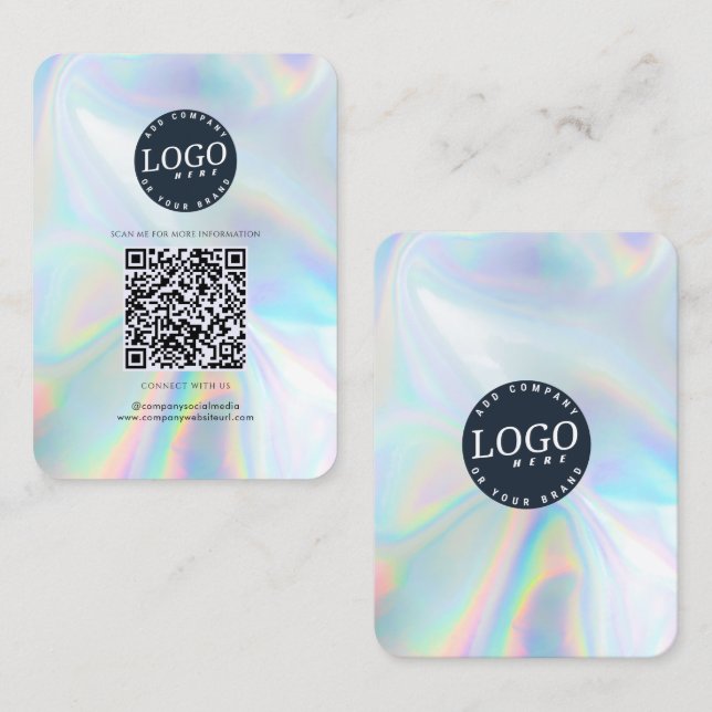 QR Code Social Media und Website Holographic Visitenkarte (Vorne/Hinten)