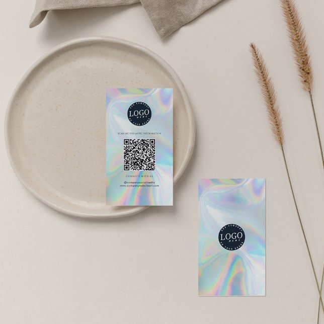 QR Code Social Media Website Holografisch Visitenkarte (Company Logo QR Code Holographic Business Card)