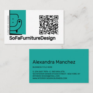QR Code Sofa Innenarchitektur Möbel Visitenkarte