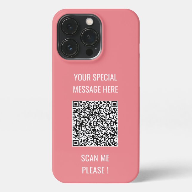 QR-Code Sonderbotschaft Romantisches Überraschungs iPhone 13 Pro Hülle (Rückseite)