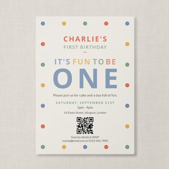 QR-Code Spaß, um Eins zu sein, weiche farbenfrohe  Einladung (Color Pop - QR Code Fun to Be One Invitation)