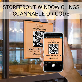 QR-Code speichern | Scannen, Bestellen und Bezahle Fensteraufkleber