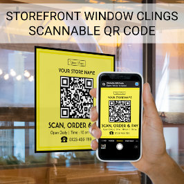 QR-Code speichern | Scannen, Bestellen und Bezahle Fensteraufkleber