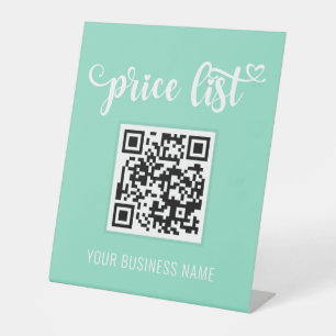 QR-Code Stand Up Scannen Me Salon Sign Preisliste Sockelschild