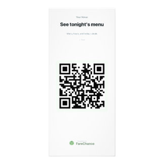 QR-Code-Ständerkarte für Restaurants und Hotels, K Werbekarte
