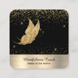 *~* QR-Code Star Gold Glitzer Butterfly Mystical Quadratische Visitenkarte