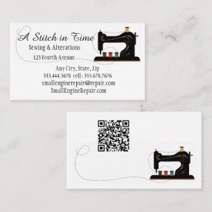 QR-Code Stitch in Time Änderungsschneiderei Repara Visitenkarte