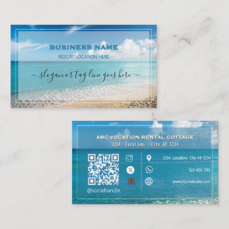 QR-Code Strand Elegante Spa Reise Visitenkarte